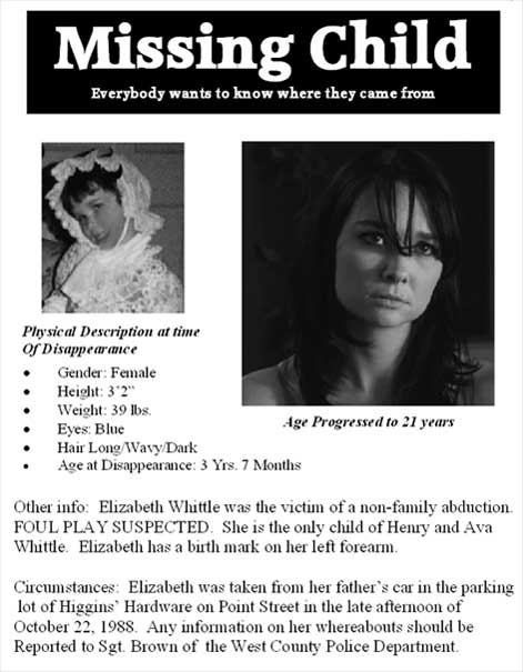 Missing Child listing age progressed photo of Gia